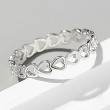Load image into Gallery viewer, 925 Sterling Silver Heart Link Ring - Jewelry
