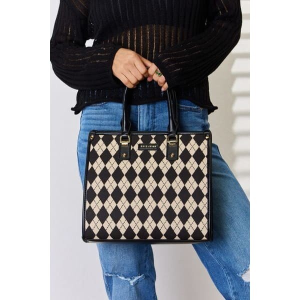 Classic Argyle Pattern Handbag - Purses