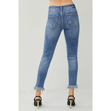 Cargar imagen en el visor de la galería, Classic Distressed Frayed Hem Slim Jeans - Pants