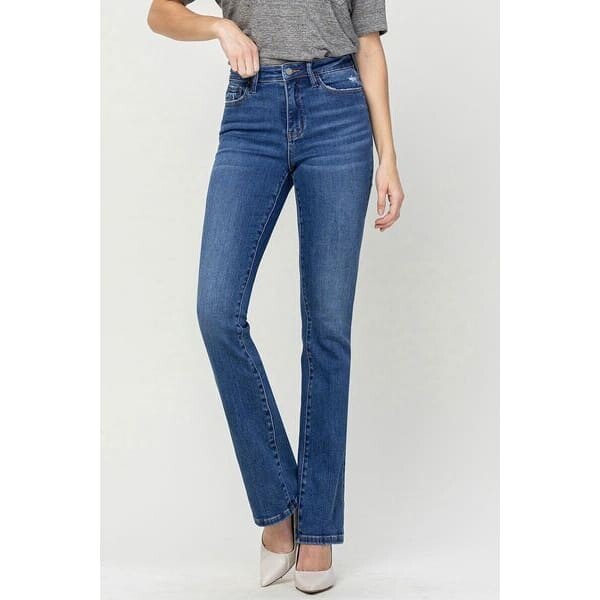 Classic High Waist Bootcut Jeans - Pants