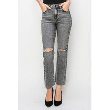 Load image into Gallery viewer, Classic High Waist Distressed Straight Jeans - Pants
