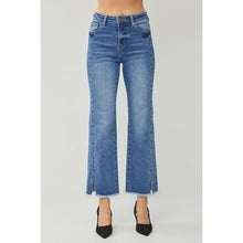 Load image into Gallery viewer, Classic High Waist Raw Hem Slit Straight Jeans - Pants