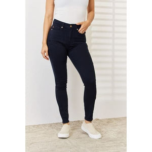 Classic Stylish Full Size Garment Dyed Tummy Control Skinny