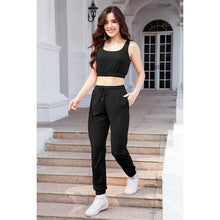 Load image into Gallery viewer, Comfort Relaxed Feel Cropped Tank and Drawstring Pants Set