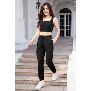 Comfort Relaxed Feel Cropped Tank and Drawstring Pants Set