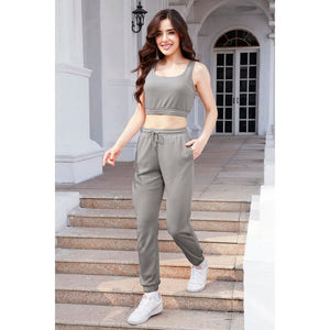 Comfort Relaxed Feel Cropped Tank and Drawstring Pants Set