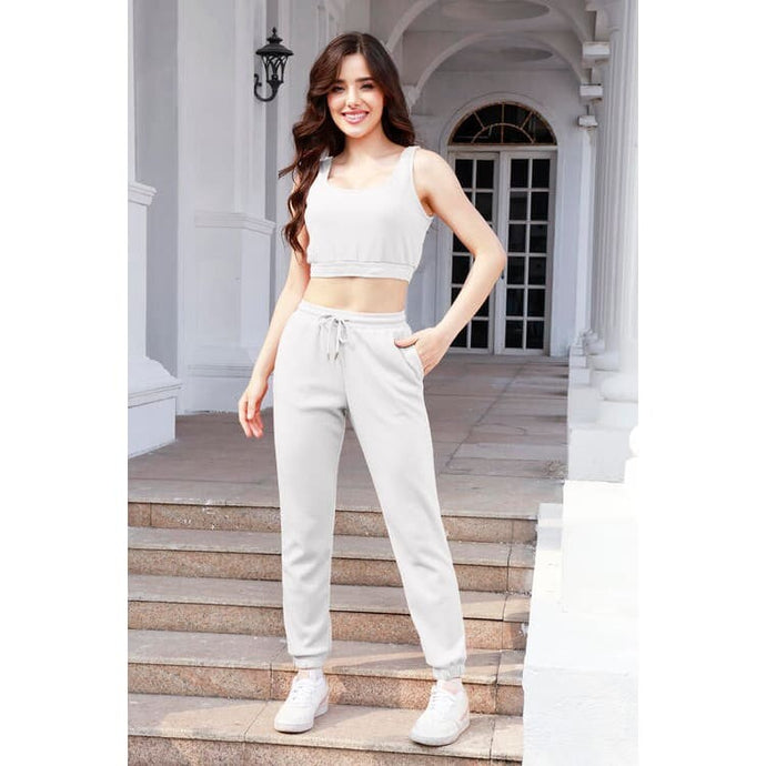 Comfort Relaxed Feel Cropped Tank and Drawstring Pants Set