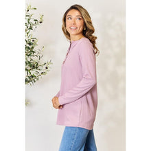 Cargar imagen en el visor de la galería, Comfort Stylish Texture Half Button Long Sleeve Blouse