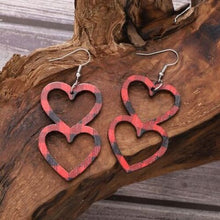 Load image into Gallery viewer, Cutout Heart Shape Wood Earrings - Jewelry