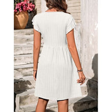 Cargar imagen en el visor de la galería, Decorative Button Ruffled V-Neck Dress - Dresses