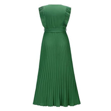 Cargar imagen en el visor de la galería, Elegant Classic Tied Surplice Cap Sleeve Pleated Dress 5