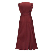 Load image into Gallery viewer, Elegant Classic Tied Surplice Cap Sleeve Pleated Dress 5