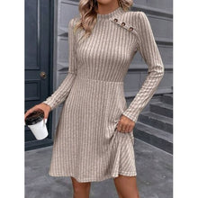 Load image into Gallery viewer, Elegant Fashionable Mock Neck Long Sleeve Sweater Dress