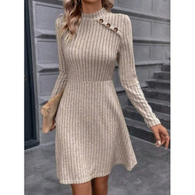 Load image into Gallery viewer, Elegant Fashionable Mock Neck Long Sleeve Sweater Dress