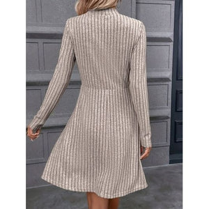 Elegant Fashionable Mock Neck Long Sleeve Sweater Dress