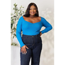 Load image into Gallery viewer, Elegant Full Size Ribbed Sweetheart Neck Knit Top - Plus