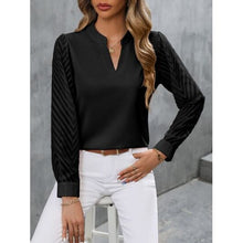 Load image into Gallery viewer, Elegant Notched Long Sleeve Blouse Office Casual Look - Tops