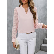 Load image into Gallery viewer, Elegant Notched Long Sleeve Blouse Office Casual Look - Tops