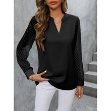 Load image into Gallery viewer, Elegant Notched Long Sleeve Blouse Office Casual Look - Tops