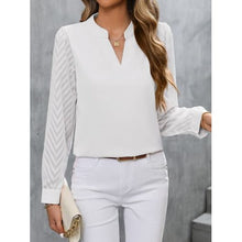 Load image into Gallery viewer, Elegant Notched Long Sleeve Blouse Office Casual Look - Tops