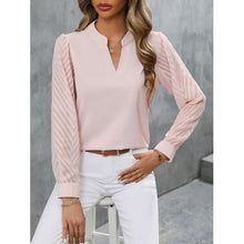 Load image into Gallery viewer, Elegant Notched Long Sleeve Blouse Office Casual Look - Tops