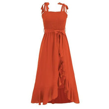 Cargar imagen en el visor de la galería, Elegant Ruffled Smocked Tied Cami Dress Comes In 3 Colors