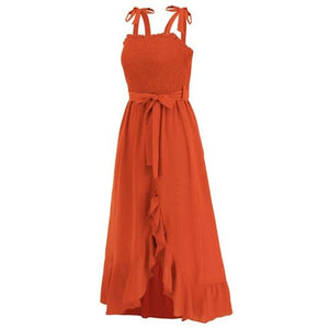 Elegant Ruffled Smocked Tied Cami Dress Comes In 3 Colors