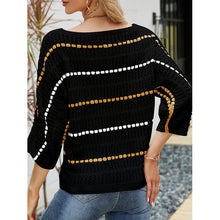 Load image into Gallery viewer, Elegant Striped Round Neck Knit Top