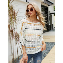 Load image into Gallery viewer, Elegant Striped Round Neck Knit Top