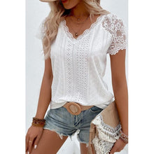 Load image into Gallery viewer, Elegant Stylish Lace Detail V-Neck T-Shirt - Summer