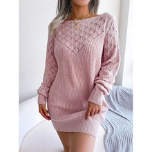 Load image into Gallery viewer, Fashionable Elegant Boat Neck Sweater Dress - Dresses