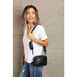 Fashionable PU Leather Small Shoulder Bag - Purses