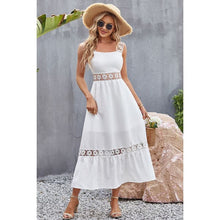 Cargar imagen en el visor de la galería, Flower Crochet Wide Strap Midi Dress - summer