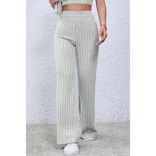 Load image into Gallery viewer, Full Size Ribbed High Waist Flare Pants