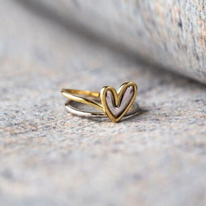 Heart Shape Irregular 925 Sterling Silver Ring - Jewelry
