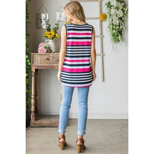 Load image into Gallery viewer, Heimish Full Size Striped Twist Knot Round Neck Tank