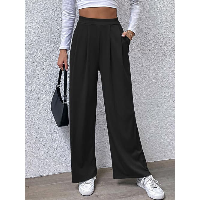 High Waist Straight Pants - pants