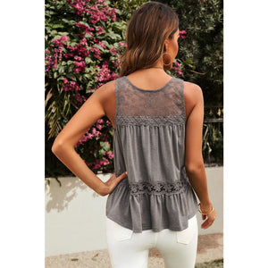 Lace Peplum Tank - Tops - Summer