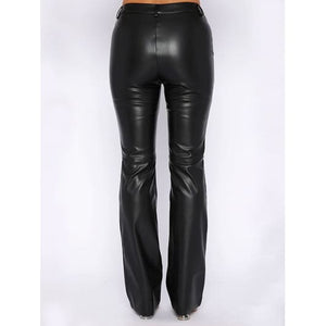 Leather High Waist Straight Pants / Available In 3 Colors