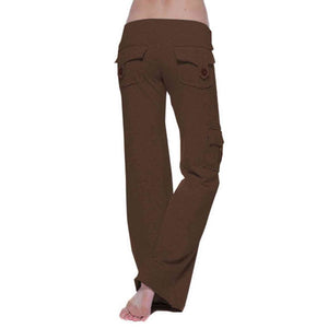 Mid Waist Pants with Pockets