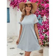 Cargar imagen en el visor de la galería, Openwork Round Neck Short Sleeve Dress - summer