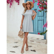 Load image into Gallery viewer, Openwork Round Neck Short Sleeve Dress - summer