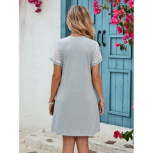 Cargar imagen en el visor de la galería, Openwork Round Neck Short Sleeve Dress - summer