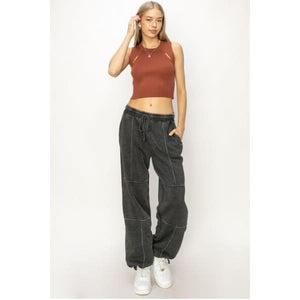 Relaxed Stitched Design Drawstring Sweatpants - Casual Wear