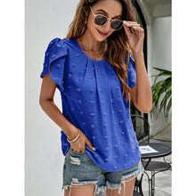 Load image into Gallery viewer, Round Dot Neck Petal Sleeve Top - New Arrivals