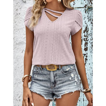 Load image into Gallery viewer, Strappy V-Neck Eyelet Top - Tops - Summer