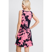 Cargar imagen en el visor de la galería, Stylish Floral V-Neck Tank Dress with Pockets - Dresses