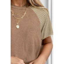 Load image into Gallery viewer, Stylish Striped Round Neck Short Sleeve T-Shirt Plus Size