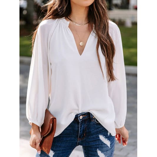 Stylish Summer Balloon Sleeve Blouse Comes In 3 Colors