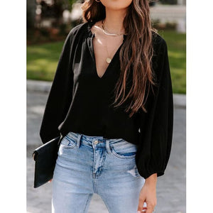 Stylish Summer Balloon Sleeve Blouse Comes In 3 Colors